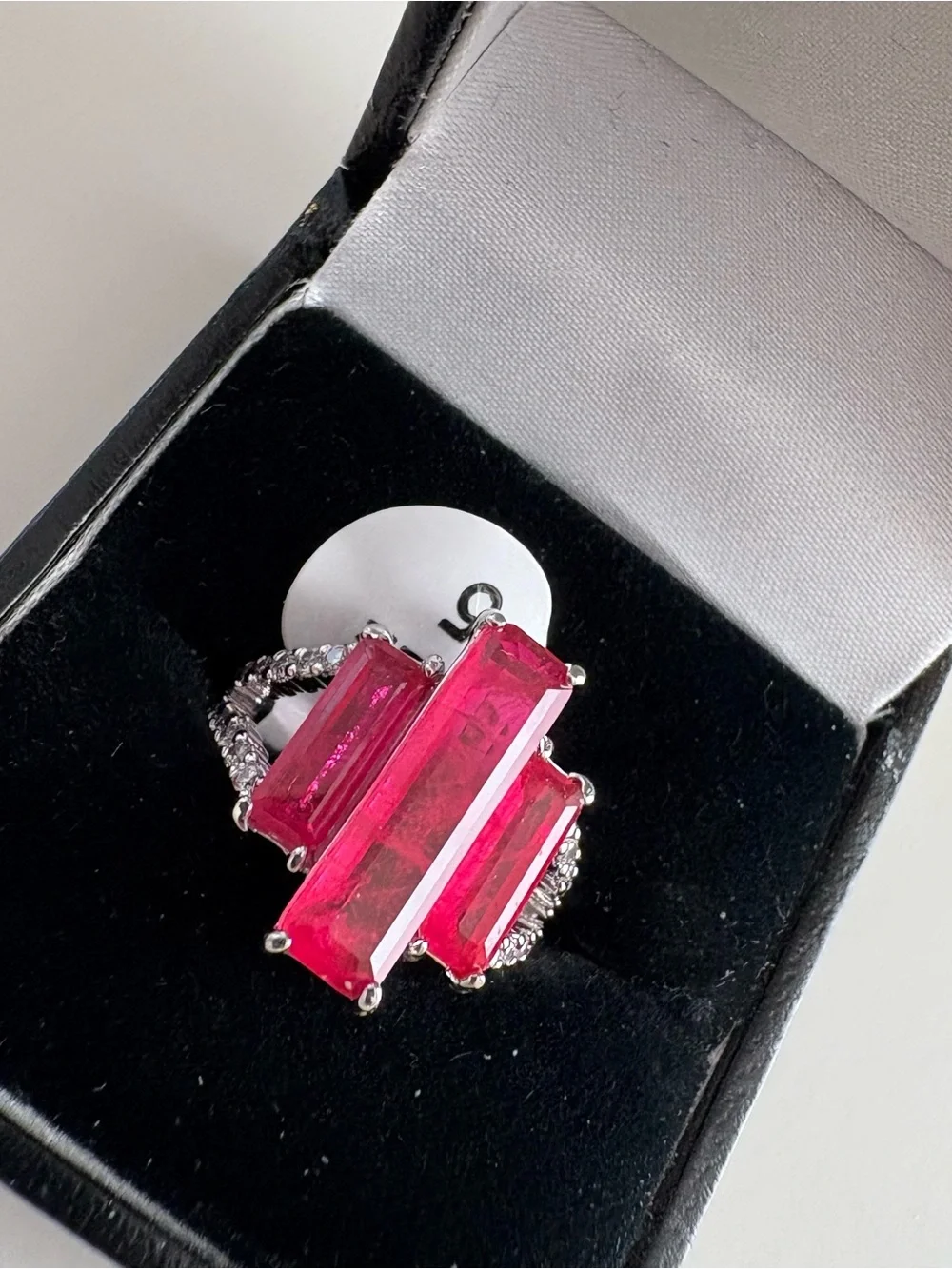 Bomb Party Decide on A Reason Ring RBP6123 Dark Pink Sapphire Rhodium Plating